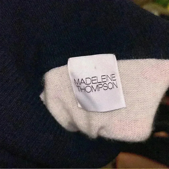 Madeline Thompson belle striped cashmere turtleneck sweater medium - Picture 4 of 5